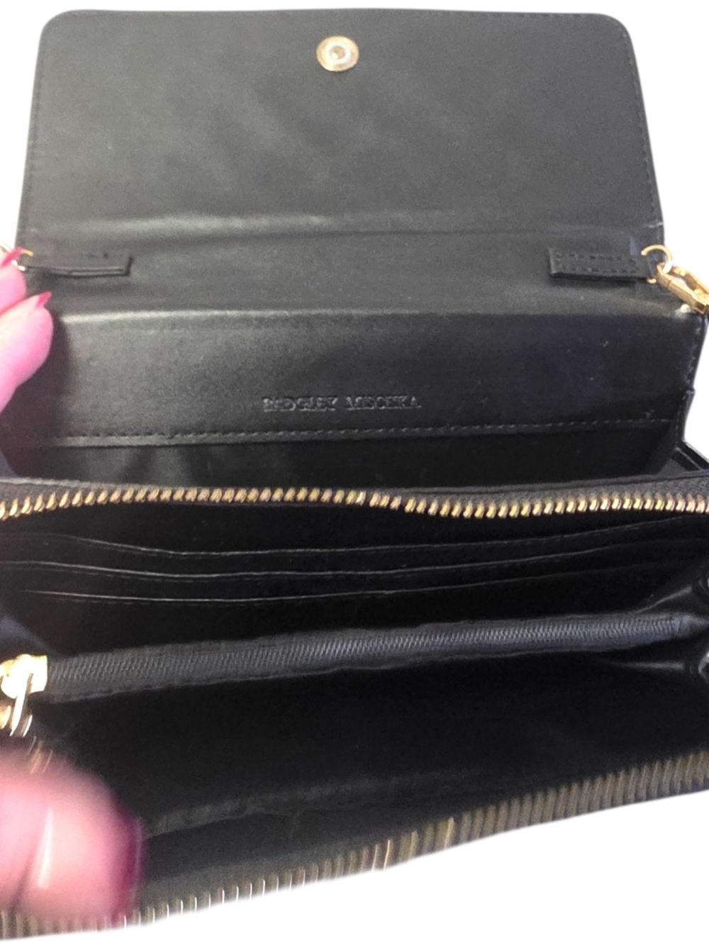 Badgley Mischka Black Quilted Crossbody Gold Chain Strap Evening Designer Bag - Picture 12 of 15